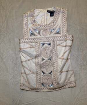 French Connection Beaded and Sequined Embellished sleeveless Top Sz 4